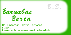 barnabas berta business card